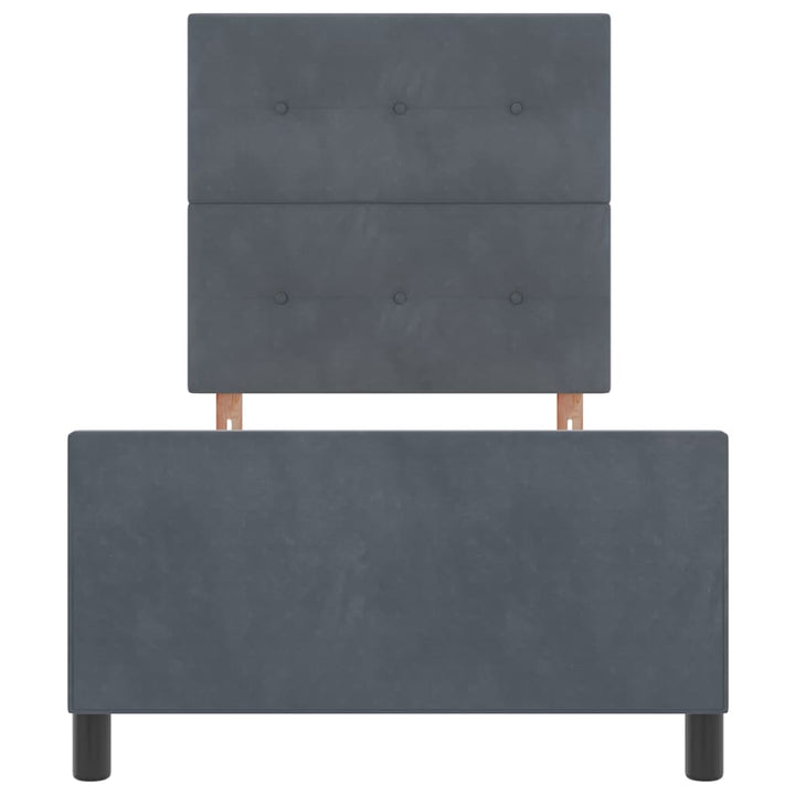Box spring seng med hovedgærde Mørkegrå 100 x 200 cm Fløjl