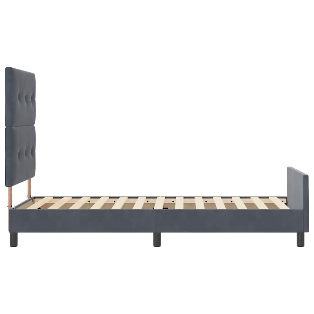Box spring seng med hovedgærde Mørkegrå 100 x 200 cm Fløjl