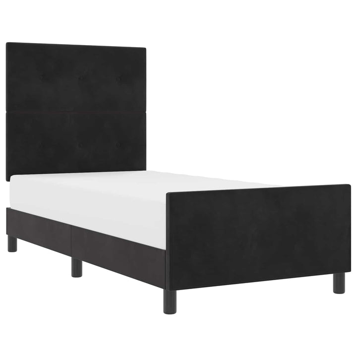 Box spring seng med hovedgærde Sort 100 x 200 cm Fløjl