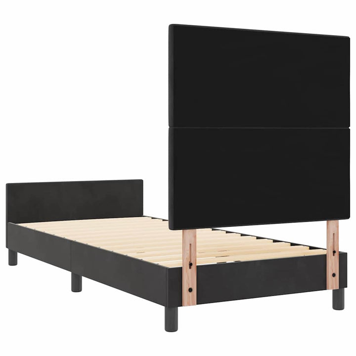 Box spring seng med hovedgærde Sort 100 x 200 cm Fløjl