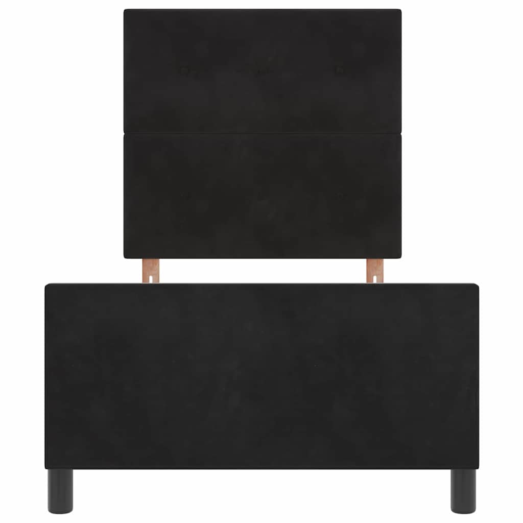 Box spring seng med hovedgærde Sort 100 x 200 cm Fløjl