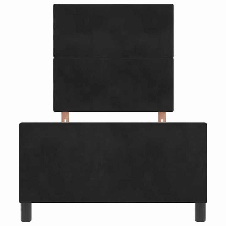 Box spring seng med hovedgærde Sort 100 x 200 cm Fløjl