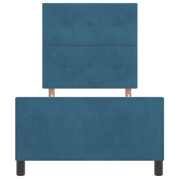 Box spring seng med hovedgærde Mørk blå 100 x 200 cm Fløjl