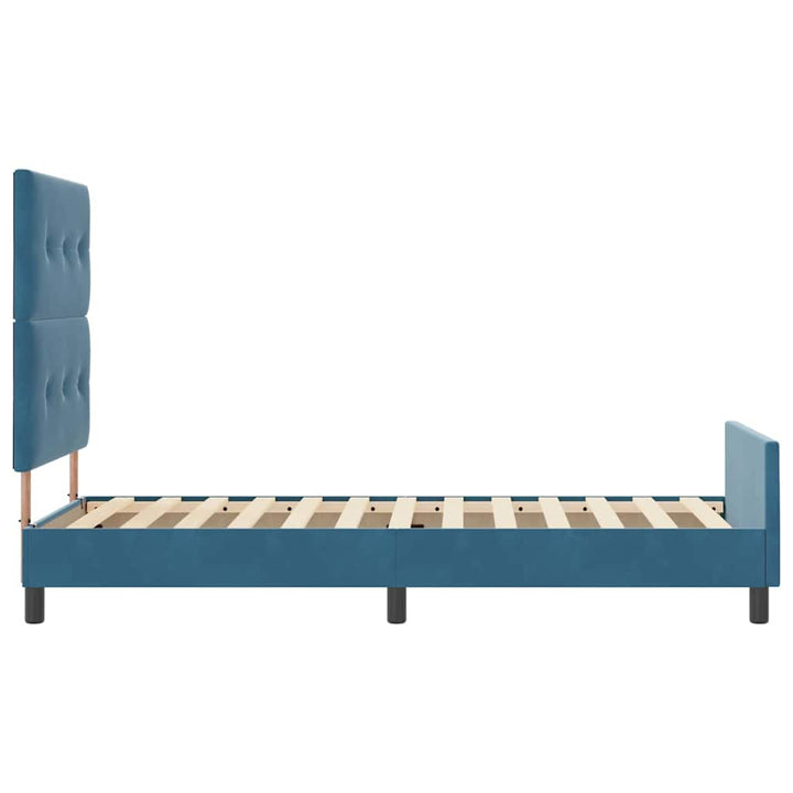 Box spring seng med hovedgærde Mørk blå 100 x 200 cm Fløjl