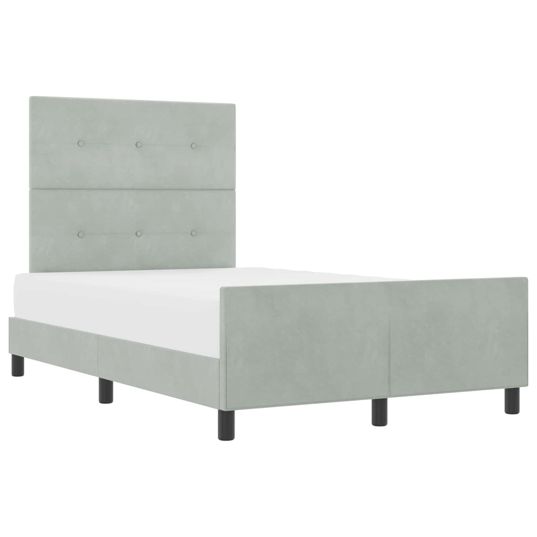 Box spring seng med hovedgærde Lysegrå 120 x 190 cm Fløjl