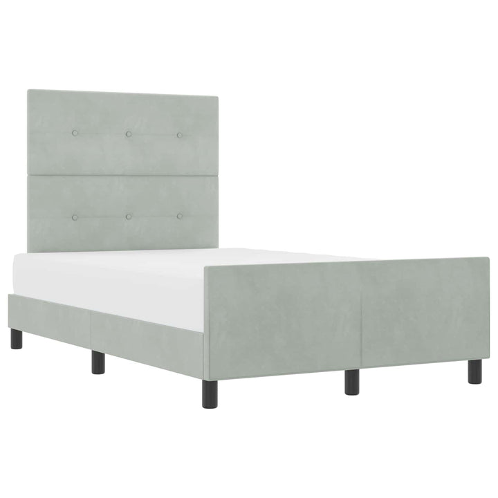Box spring seng med hovedgærde Lysegrå 120 x 190 cm Fløjl
