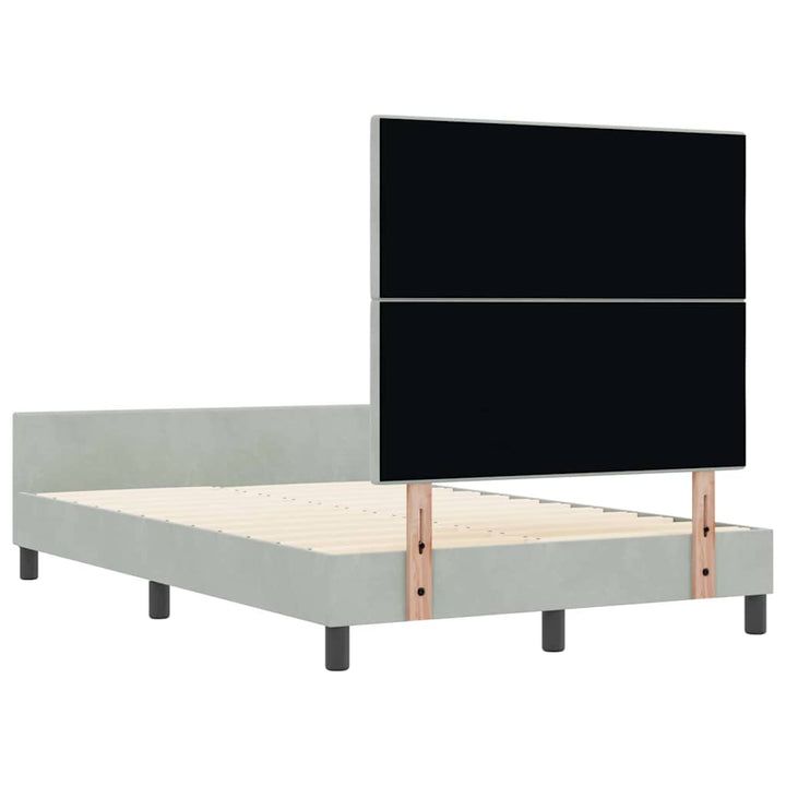 Box spring seng med hovedgærde Lysegrå 120 x 190 cm Fløjl