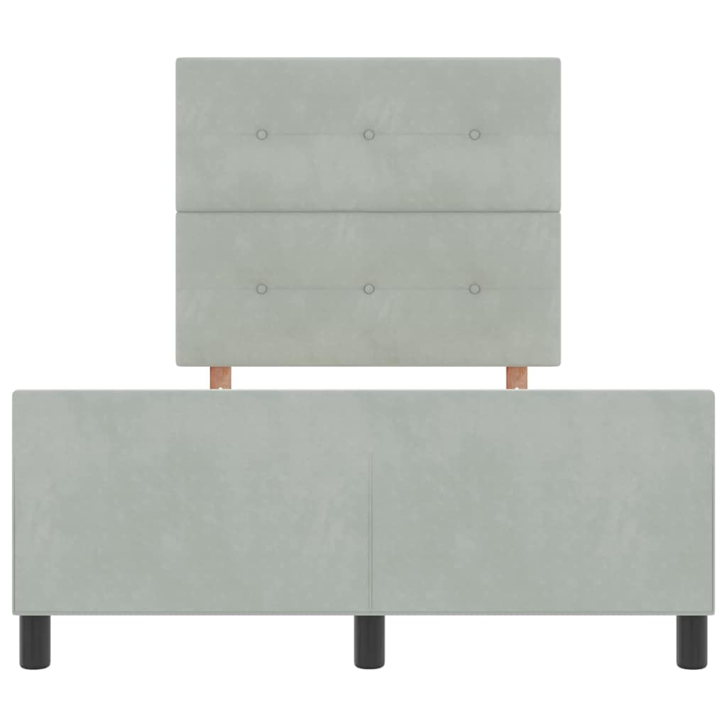 Box spring seng med hovedgærde Lysegrå 120 x 190 cm Fløjl