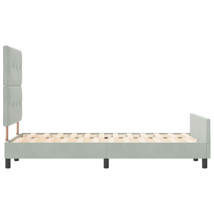 Box spring seng med hovedgærde Lysegrå 120 x 190 cm Fløjl