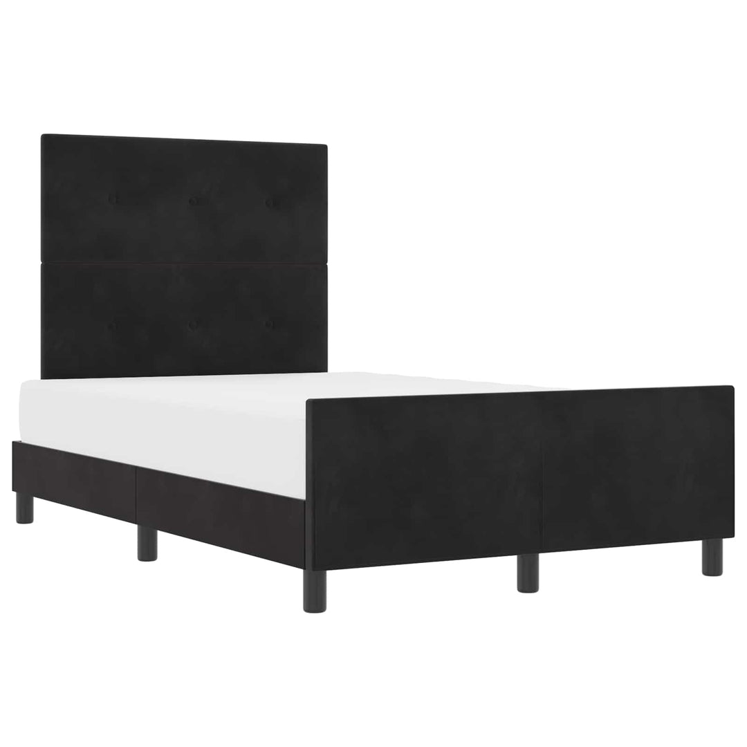 Box spring seng med hovedgærde Sort 120 x 190 cm Fløjl