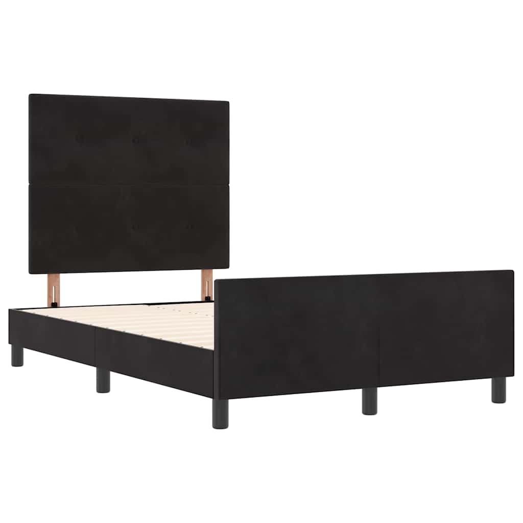 Box spring seng med hovedgærde Sort 120 x 190 cm Fløjl