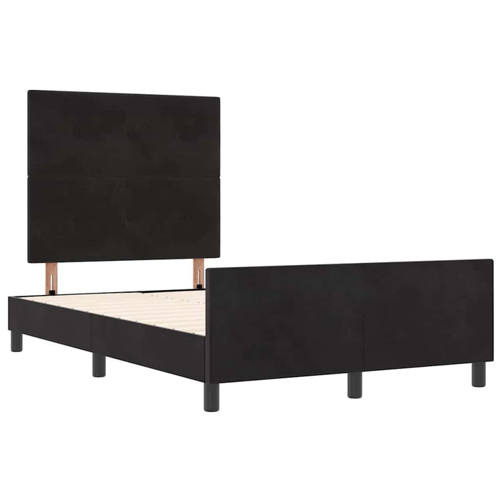 Box spring seng med hovedgærde Sort 120 x 190 cm Fløjl