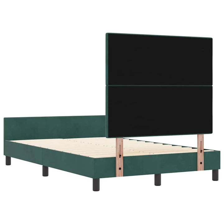 Box spring seng med hovedgærde Mørkegrøn 120 x 190 cm Fløjl