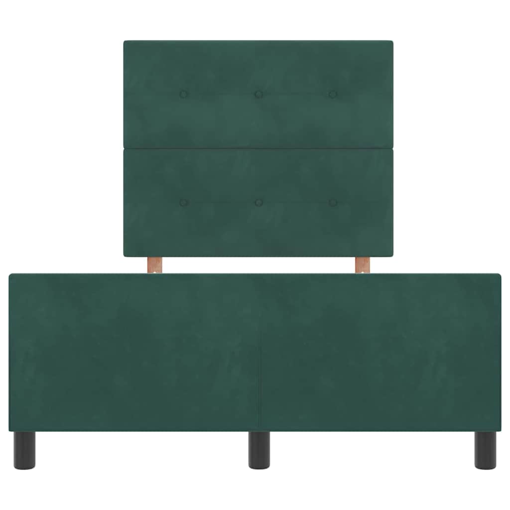 Box spring seng med hovedgærde Mørkegrøn 120 x 190 cm Fløjl
