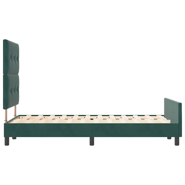 Box spring seng med hovedgærde Mørkegrøn 120 x 190 cm Fløjl