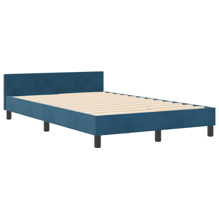 Box spring seng med hovedgærde Mørk blå 120 x 190 cm Fløjl