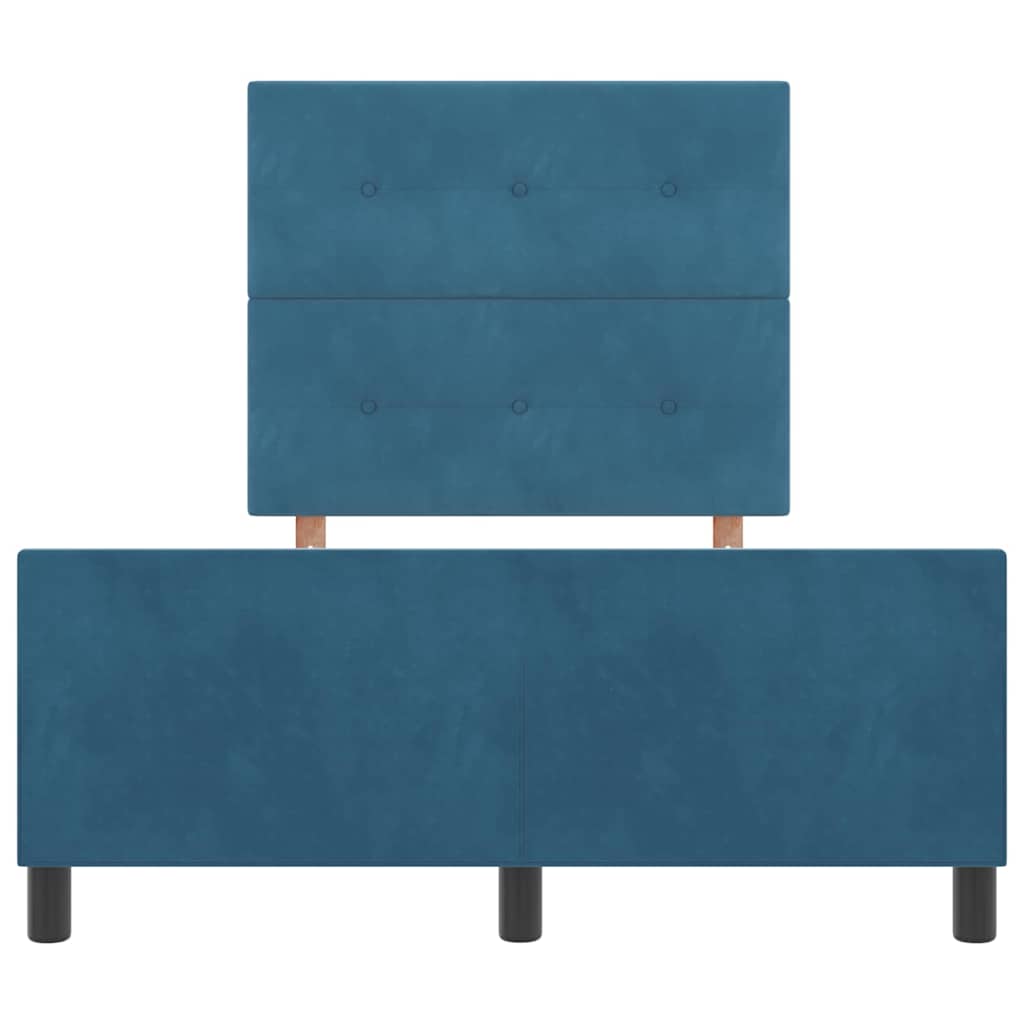 Box spring seng med hovedgærde Mørk blå 120 x 190 cm Fløjl