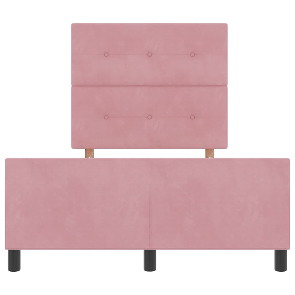 Box spring seng med hovedgærde Lyserød 120 x 190 cm Fløjl