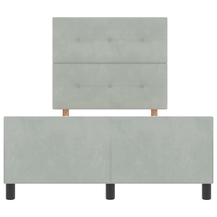Box spring seng med hovedgærde Lysegrå 120 x 200 cm Fløjl
