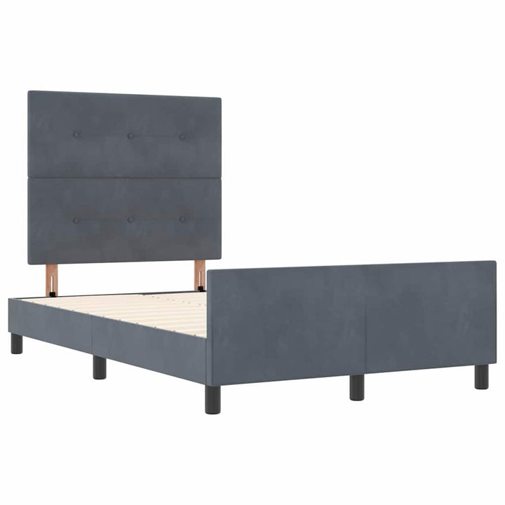 Box spring seng med hovedgærde Mørkegrå 120 x 200 cm Fløjl