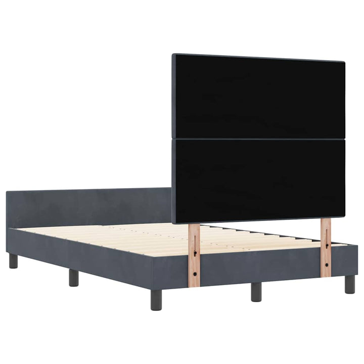 Box spring seng med hovedgærde Mørkegrå 120 x 200 cm Fløjl