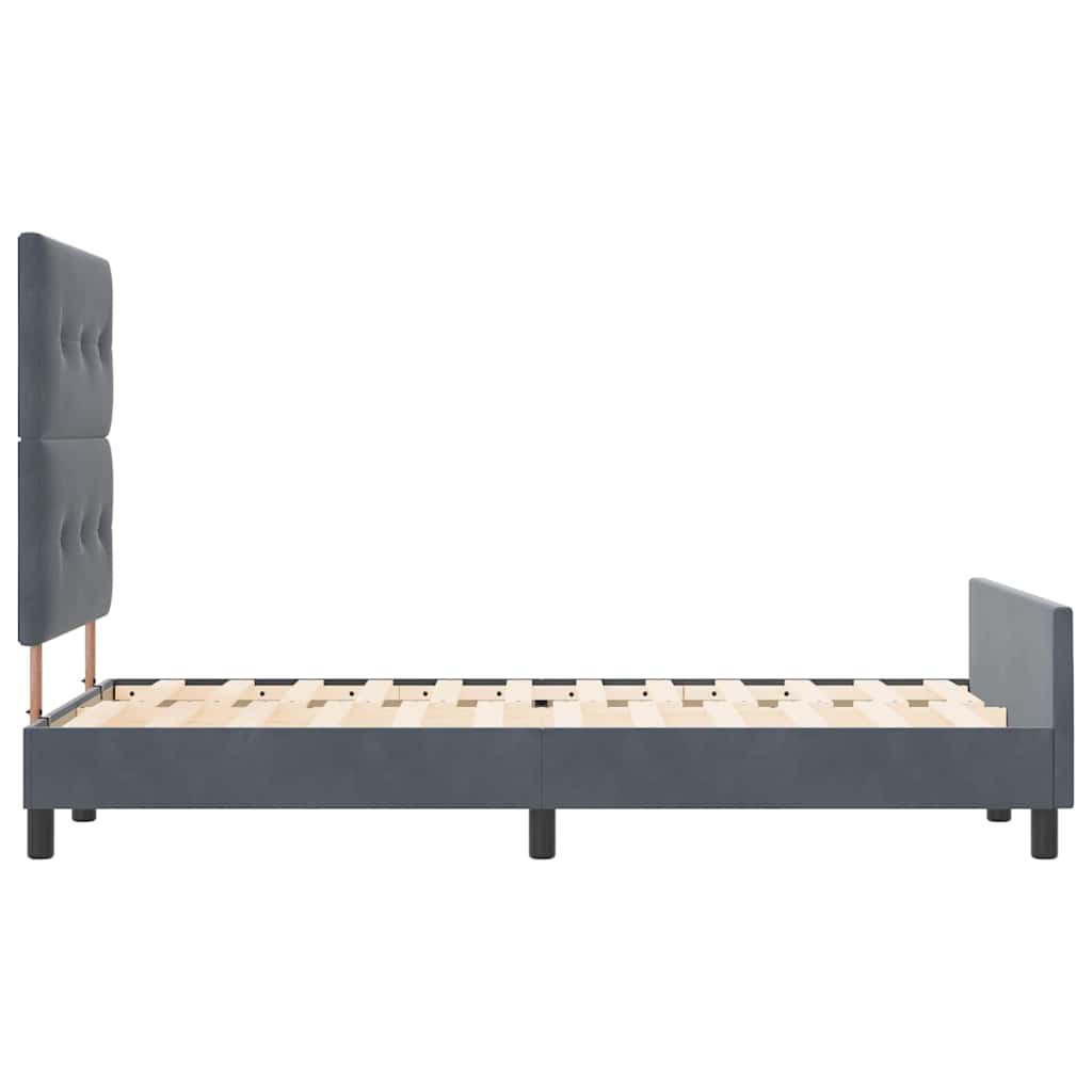 Box spring seng med hovedgærde Mørkegrå 120 x 200 cm Fløjl