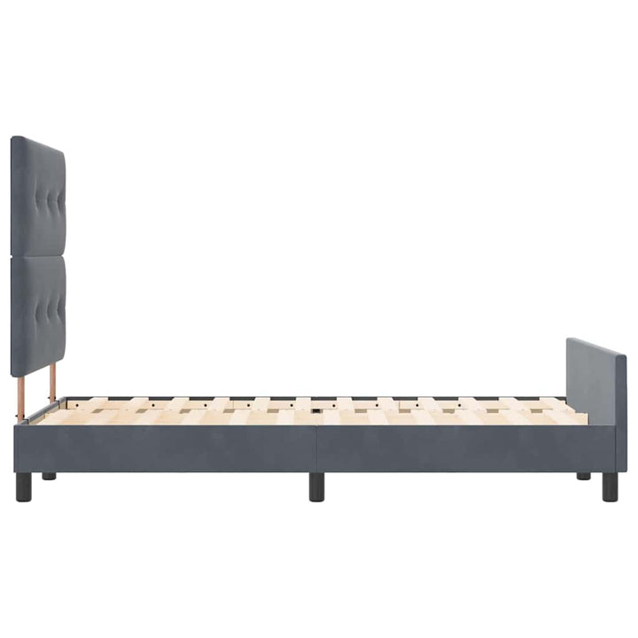 Box spring seng med hovedgærde Mørkegrå 120 x 200 cm Fløjl