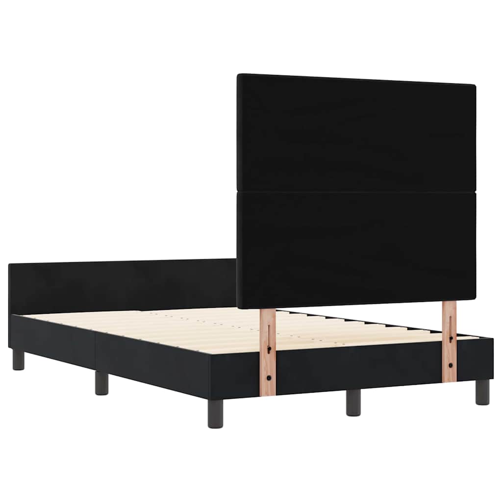 Box spring seng med hovedgærde Sort 120 x 200 cm Fløjl