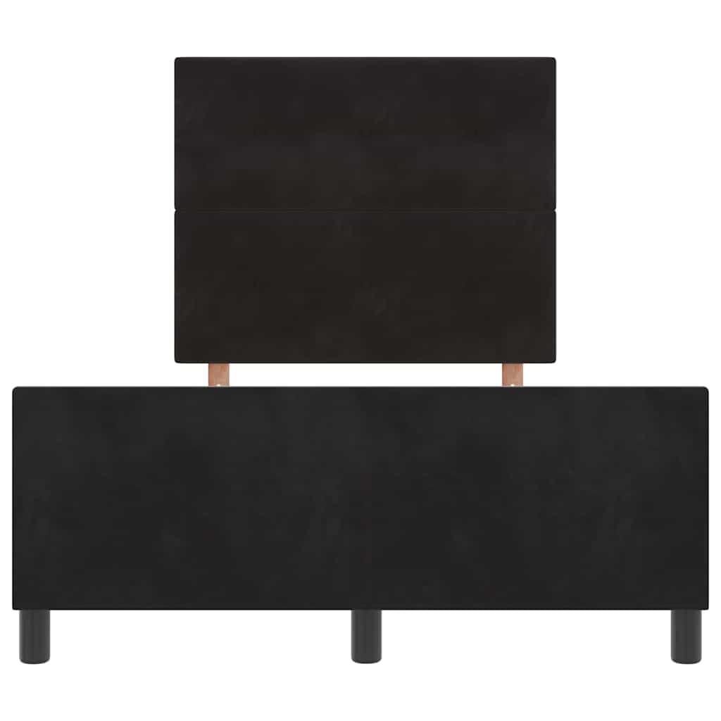 Box spring seng med hovedgærde Sort 120 x 200 cm Fløjl
