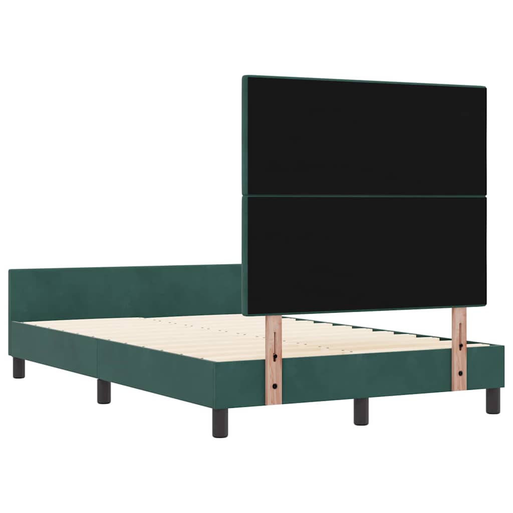 Box spring seng med hovedgærde Mørkegrøn 120 x 200 cm Fløjl