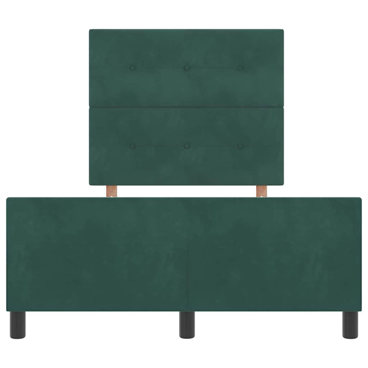 Box spring seng med hovedgærde Mørkegrøn 120 x 200 cm Fløjl