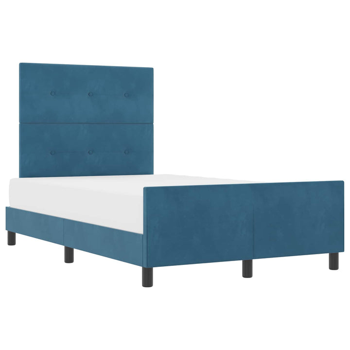 Box spring seng med hovedgærde Mørk blå 120 x 200 cm Fløjl