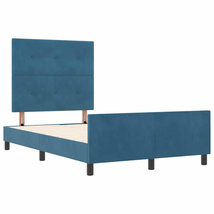Box spring seng med hovedgærde Mørk blå 120 x 200 cm Fløjl