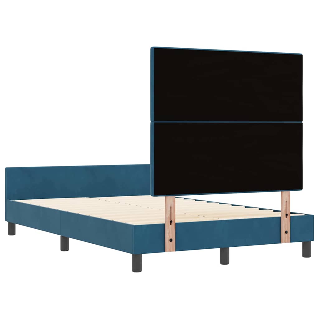 Box spring seng med hovedgærde Mørk blå 120 x 200 cm Fløjl