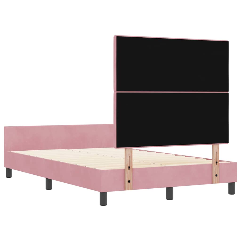 Box spring seng med hovedgærde Lyserød 120 x 200 cm Fløjl