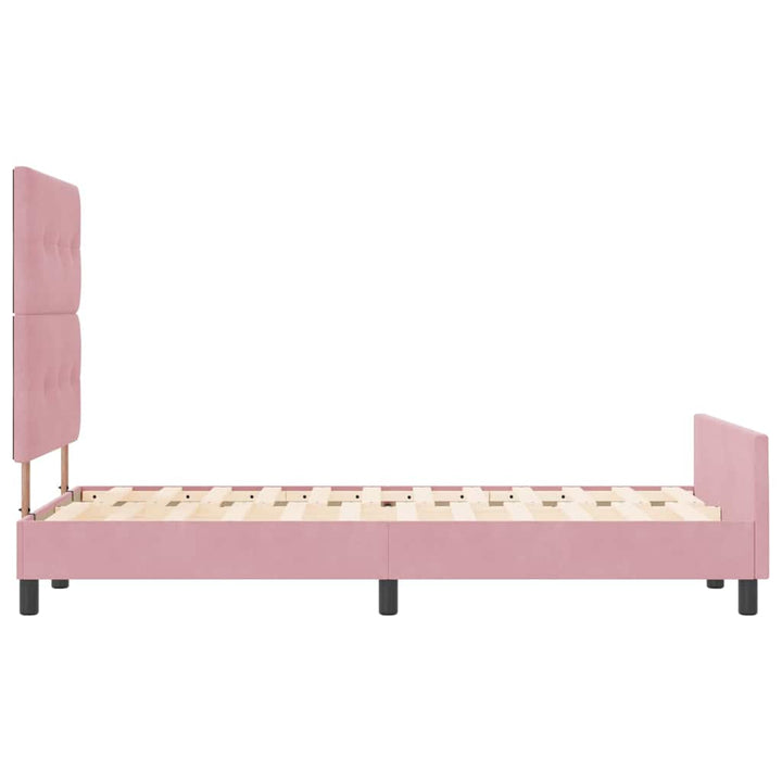 Box spring seng med hovedgærde Lyserød 120 x 200 cm Fløjl