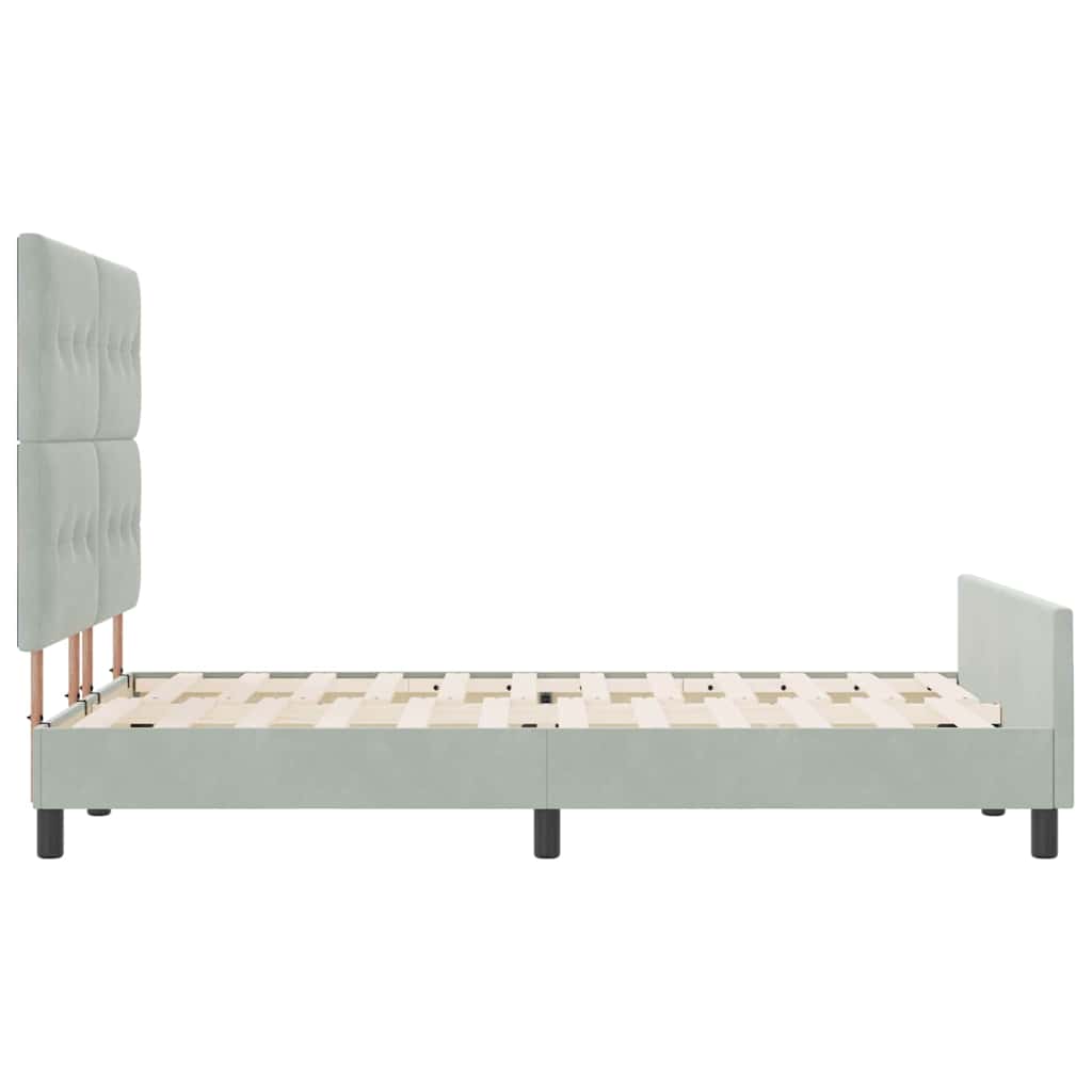 Box spring seng med hovedgærde Lysegrå 140 x 190 cm Fløjl