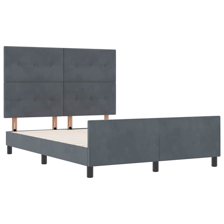 Box spring seng med hovedgærde Mørkegrå 140 x 190 cm Fløjl