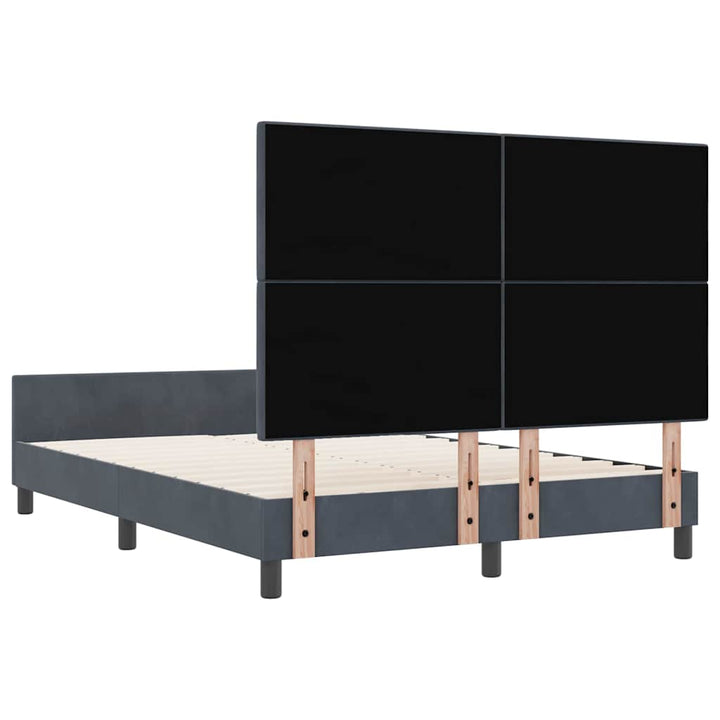 Box spring seng med hovedgærde Mørkegrå 140 x 190 cm Fløjl