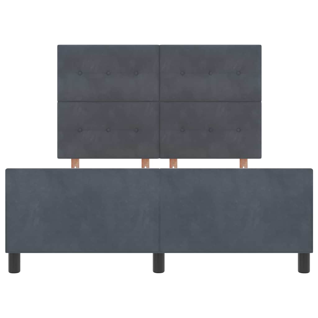 Box spring seng med hovedgærde Mørkegrå 140 x 190 cm Fløjl