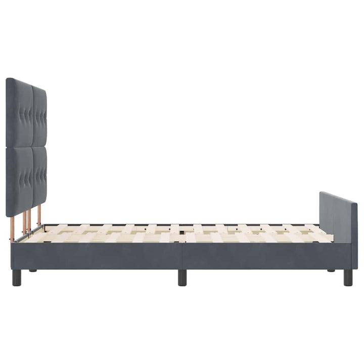 Box spring seng med hovedgærde Mørkegrå 140 x 190 cm Fløjl