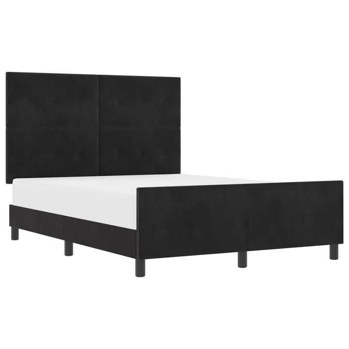 Box spring seng med hovedgærde Sort 140 x 190 cm Fløjl