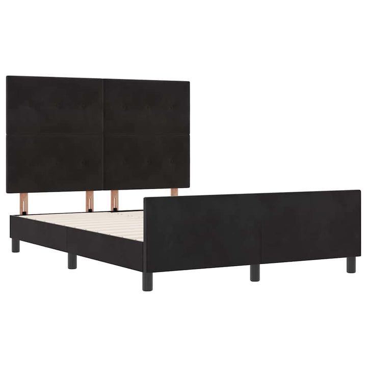 Box spring seng med hovedgærde Sort 140 x 190 cm Fløjl