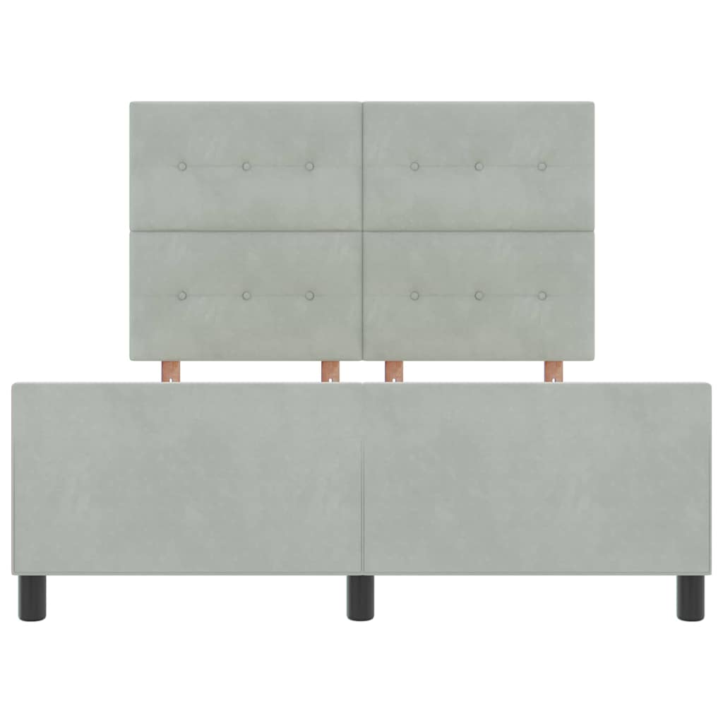 Box spring seng med hovedgærde Lysegrå 140 x 200 cm Fløjl