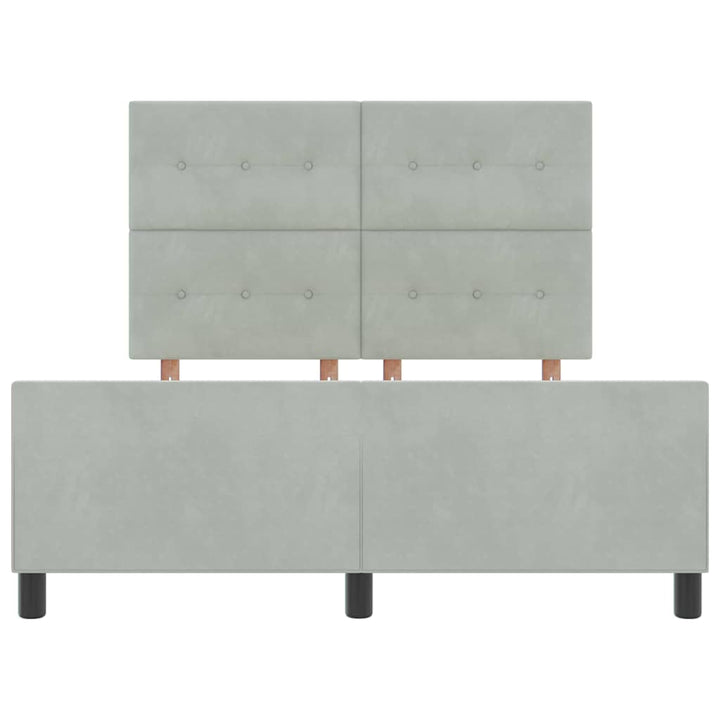 Box spring seng med hovedgærde Lysegrå 140 x 200 cm Fløjl