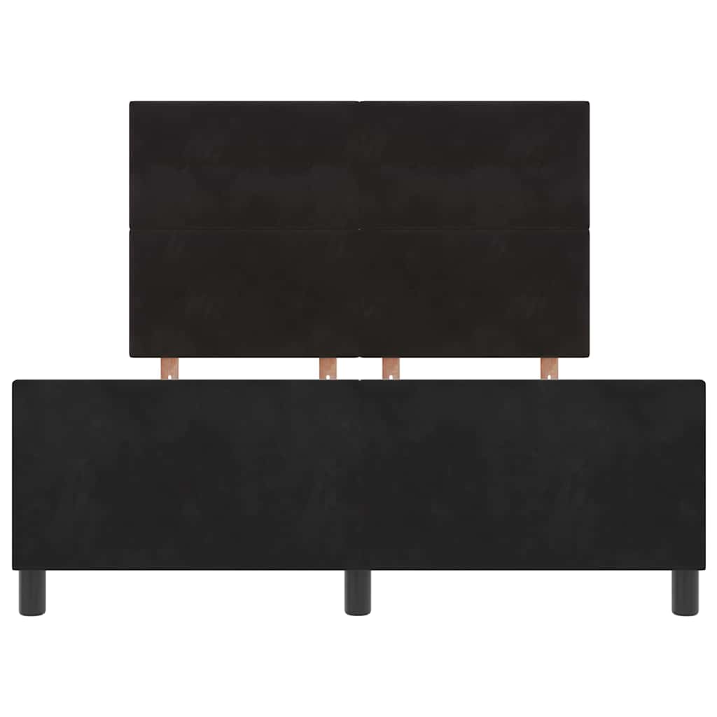 Box spring seng med hovedgærde Sort 140 x 200 cm Fløjl