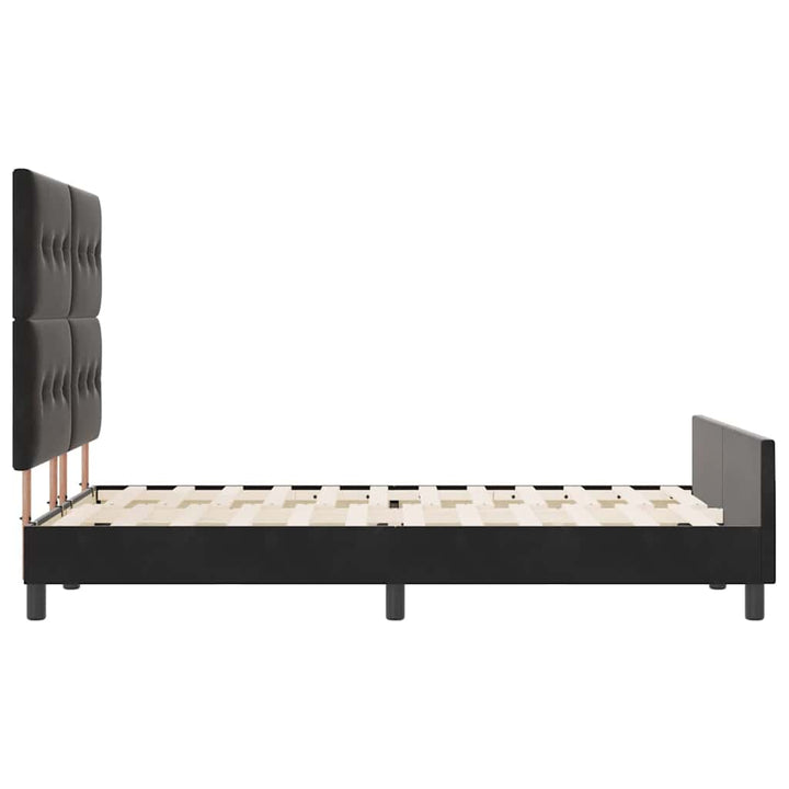 Box spring seng med hovedgærde Sort 140 x 200 cm Fløjl