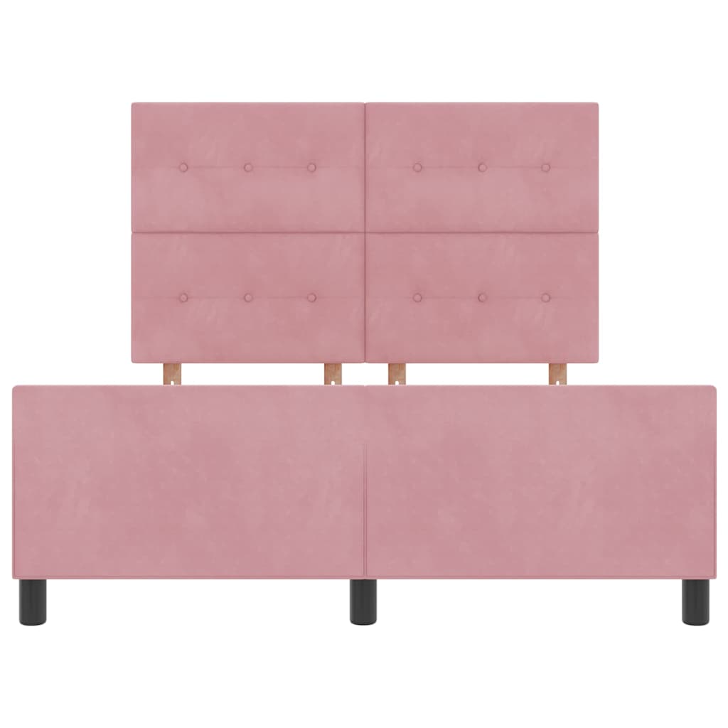 Box spring seng med hovedgærde Lyserød 140 x 200 cm Fløjl