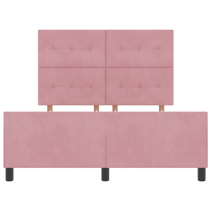 Box spring seng med hovedgærde Lyserød 140 x 200 cm Fløjl