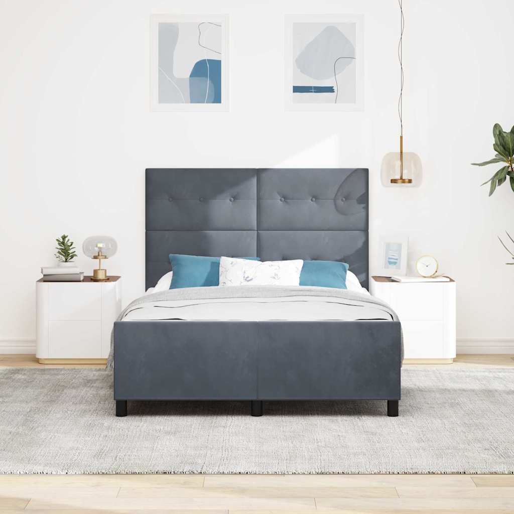 Box spring seng med hovedgærde Mørkegrå 160 x 200 cm Fløjl
